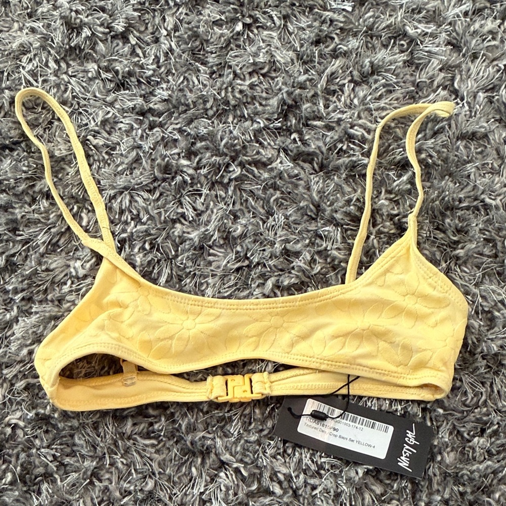 Brand New Nasty Gal Yellow Floral Bikini Top